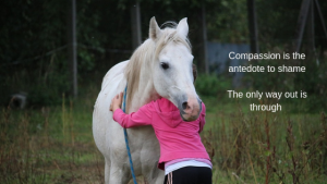 child sharing her true feelings and her pony showing empathy and compassion