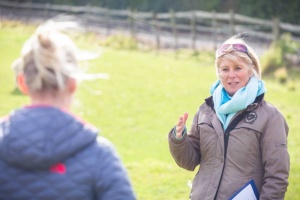portrait of rosie doing the bodyscan exercise with a client